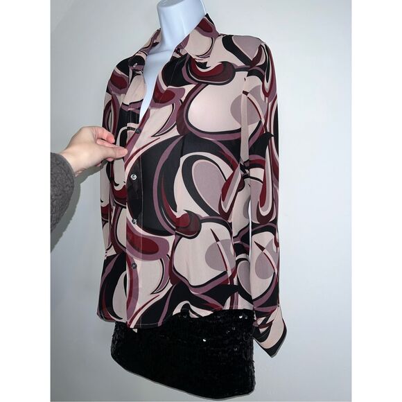 Y2K abstract Longsleeve Button Down. Size medium - Picture 5 of 8